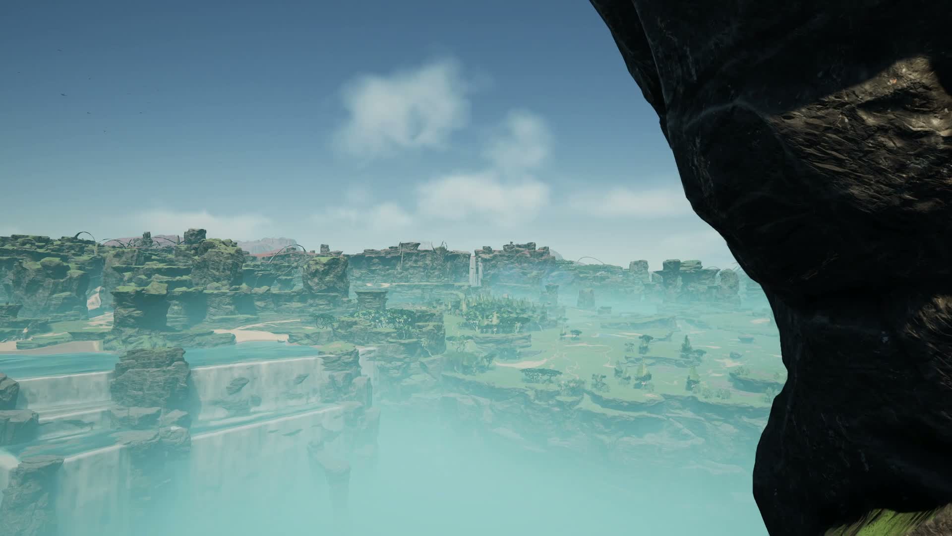 A vast canyon landscape in the Project Saturation world